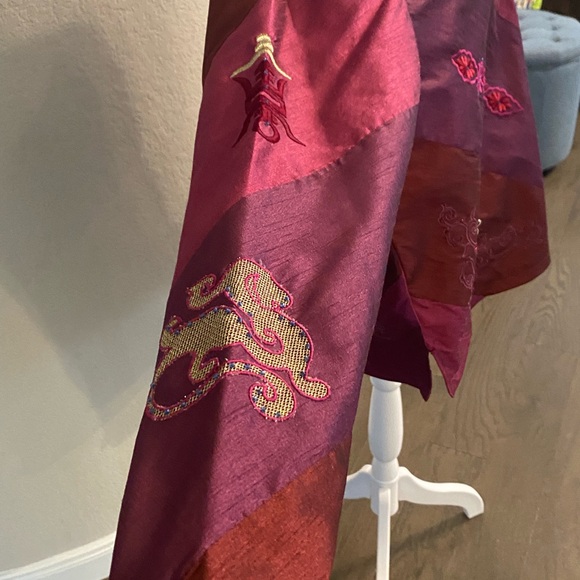 Embroidered Jewel Tone Chinoiserie Jacket and/or Button Up, XL - Picture 2 of 5